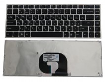 Клавиатура для ноутбука Sony VAIO Y-Series черная (серая рамка) 