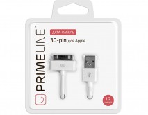 Кабель Prime Line iPhone 30 pin - USB белый, 1.2м, 7200 
