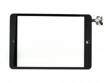 Тачскрин iPad Mini/Mini 2 (A1432/A1454/A1455/A1489/A1490/A1491) в сборе с микросхемой + кнопка HOME черный 1 класс