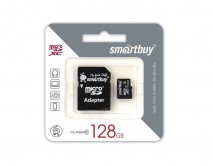 Карта памяти MicroSDXC SmartBuy 128GB cl10 UHS-I + SD, SB128GBSDCL10-01 