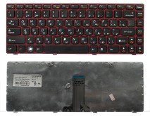 Клавиатура для ноутбука Lenovo IdeaPad Z480/Z485/Z380/B480/B485 черная + бордовый 