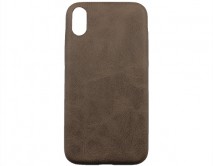 Чехол iPhone XR Матовая кожа (коричневый)