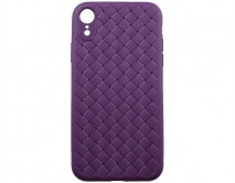 Чехол iPhone XR Плетеный фиолетовый