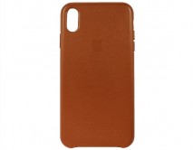 Чехол iPhone XS Max Leather case copy в упаковке коричневый 