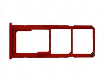 Держатель SIM Samsung A20S (2 SIM) красный