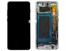 Дисплей Samsung G975F Galaxy S10 Plus + тачскрин + рамка черный (AMOLED LCD Оригинал/Замененное стекло) 