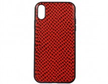 Чехол iPhone XR Leather Reptile (красный)
