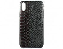 Чехол iPhone XR Leather Reptile (черный)