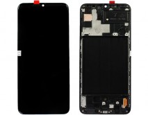 Дисплей Samsung A705F Galaxy A70 + тачскрин + рамка черный (Копия OLED) 