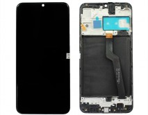Дисплей Samsung A105F/DS Galaxy A10 (РФ) + тачскрин + рамка черный (LCD Оригинал/Замененное стекло)