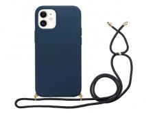 Чехол iPhone 6/6S/7/8/SE 2020 BIO + шнурок (темно-синий)
