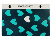 Защитная плёнка текстурная на заднюю часть Узоры (Сердца зеленые, C1807) 