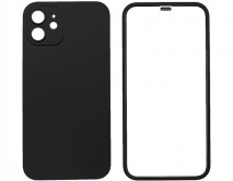 Защита 360 iPhone 12 черная (защитное стекло+задняя крышка) 