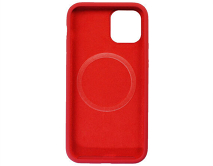 Чехол iPhone 11 Pro Liquid Silicone MagSafe FULL (красно-пурпурный)