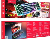 Игровой набор (клавиатура+мышь) Hoco GM11 Terrific glowing, черный, USB соединение, трехцветная LED подсветка