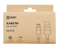 Кабель Kstati KS-010 Lightning - USB черный, 1м