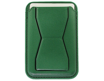 Держатель для карт кожа/подставка, зеленый, с клеевой основой 