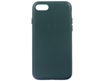Чехол iPhone 7/8/SE 2020/SE 2022 Leather hi-copy, с яблоком, синий 