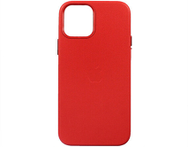 Чехол iPhone 12/12 Pro Leather hi-copy, с яблоком, красный 