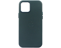 Чехол iPhone 12/12 Pro Leather hi-copy, с яблоком, синий 