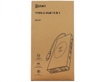 Type-C HUB Kstati BX13V 13 в 1 (Type-
PD+HDMI+SD+TF+AUDIO3.5+VGA+RJ45+USB-C2.0+USB-C3.0+USB3.0*2+USB2.0+QC15W) серый