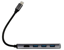 Type-C HUB Kstati mate8 8 в 1 (Type-C -
USB3.0*3+HDMI+AUDIO3.5mm+SD
+TF+PD) серый