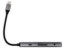 Type-C HUB Kstati mate8 8 в 1 (Type-C -
USB3.0*3+HDMI+AUDIO3.5mm+SD
+TF+PD) серый