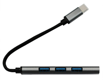Type-C HUB Kstati U4-C 4 в 1 (Type-C - USB3.0+USB2.0*3) серый