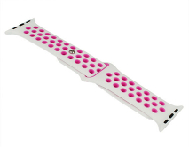 Ремешок Watch Series 38mm/40mm/41mm силиконовый Nike band белый-фиолетовый #5 