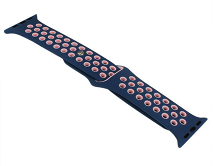 Ремешок Watch Series 38mm/40mm/41mm силиконовый Nike band синий/розовый #9 