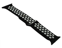 Ремешок Watch Series 38mm/40mm/41mm силиконовый Nike band черный/белый  #12