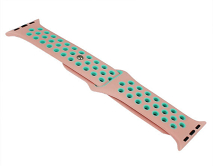 Ремешок Watch Series 38mm/40mm/41mm силиконовый Nike band розовый/зеленый  #17