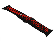 Ремешок Watch Series 38mm/40mm/41mm силиконовый Nike band черный/красный  #18