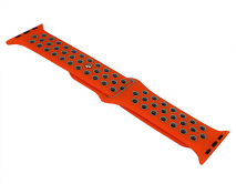 Ремешок Watch Series 38mm/40mm/41mm силиконовый Nike band оранжевый/серый #43