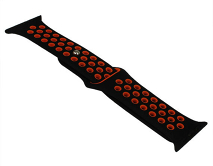Ремешок Watch Series 38mm/40mm/41mm силиконовый Nike band черный/коралловый #44