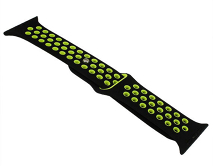 Ремешок Watch Series 42mm/44mm/45mm/49mm силиконовый Nike band черный/желтый #2 