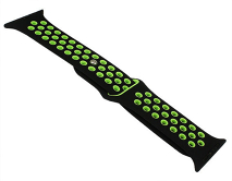 Ремешок Watch Series 42mm/44mm/45mm/49mm силиконовый Nike band черный/зеленый #10