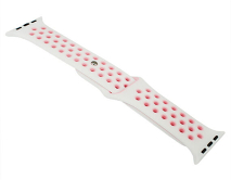 Ремешок Watch Series 42mm/44mm/45mm/49mm силиконовый Nike band белый/розовый #13