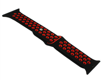 Ремешок Watch Series 42mm/44mm/45mm/49mm силиконовый Nike band черный/красный #18
