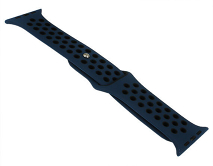 Ремешок Watch Series 42mm/44mm/45mm/49mm силиконовый Nike band синий/черный #25