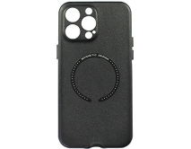Чехол iPhone 14 Pro Max Leather Magnetic, черный
