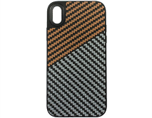 Чехол iPhone XR Dual Carbon, оранжевый/серый