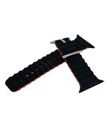 Ремешок Watch Series 38mm/40mm double color sea silicone черный-оранжевый #6