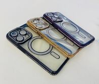 Чехол iPhone 13 Pro Glitter MagSafe (фиолетовый)